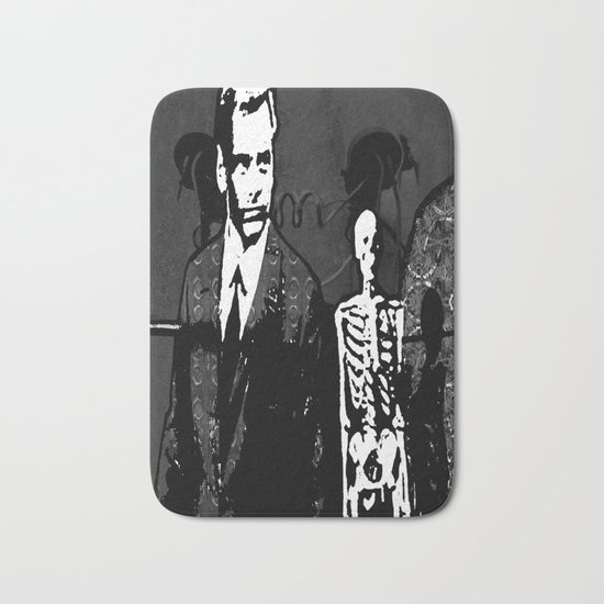 Dr. Hughes And The Skeleton In His Classroom Bath Mat