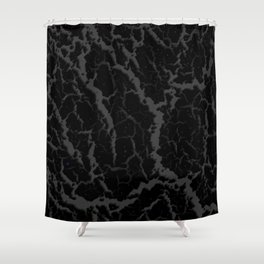Cracked Space Lava - Black Shower Curtain