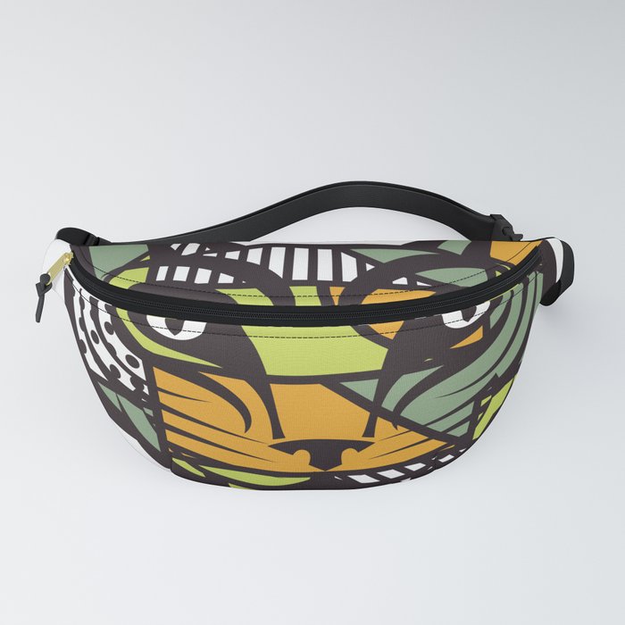 Abstract Cat Geometric Shapes Fanny Pack