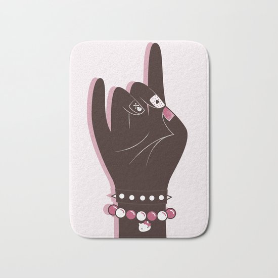 Pinky hand illustration Bath Mat