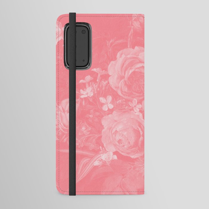 Vintage Flowers Pink Floral Android Wallet Case
