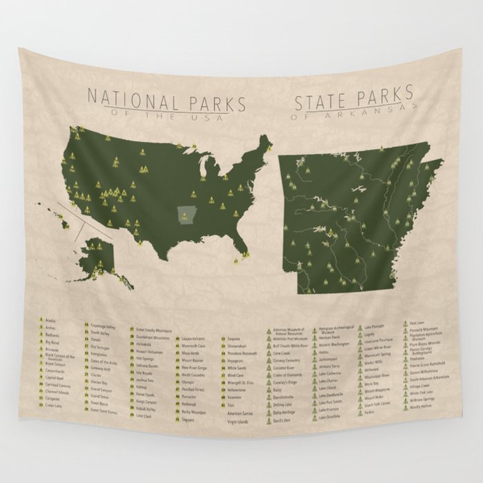 US National Parks - Arkansas Wall Tapestry