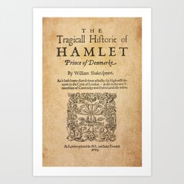 Shakespeare, Hamlet 1603 Art Print