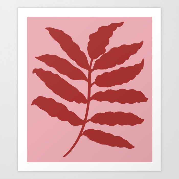 Viva magenta leaf  Art Print