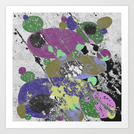 Stack Em Up! - Abstract, textured, pastel coloured artwork Art Print