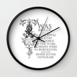Alice In Wonderland Jabberwocky Poem Wall Clock