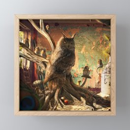 King Owl Framed Mini Art Print