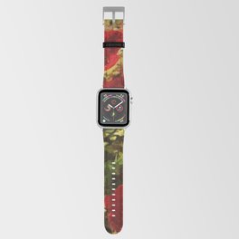 Red Wild Anemone Flowers Abstract Art Apple Watch Band