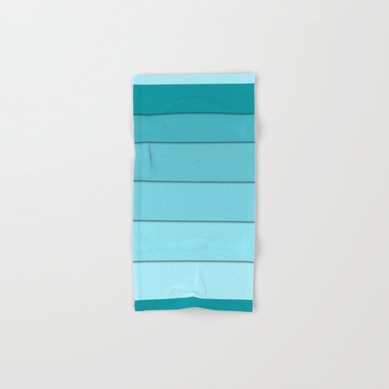 Colorful geometric striped pattern in shades of blue . Hand & Bath Towel