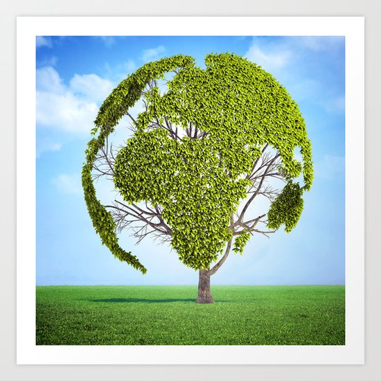 Globe Tree Art Print