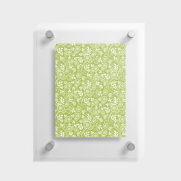 Light Green And White Eastern Floral Pattern Floating Acrylic Print