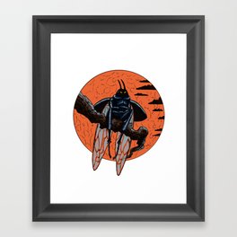 Insect bug hero red moon Framed Art Print