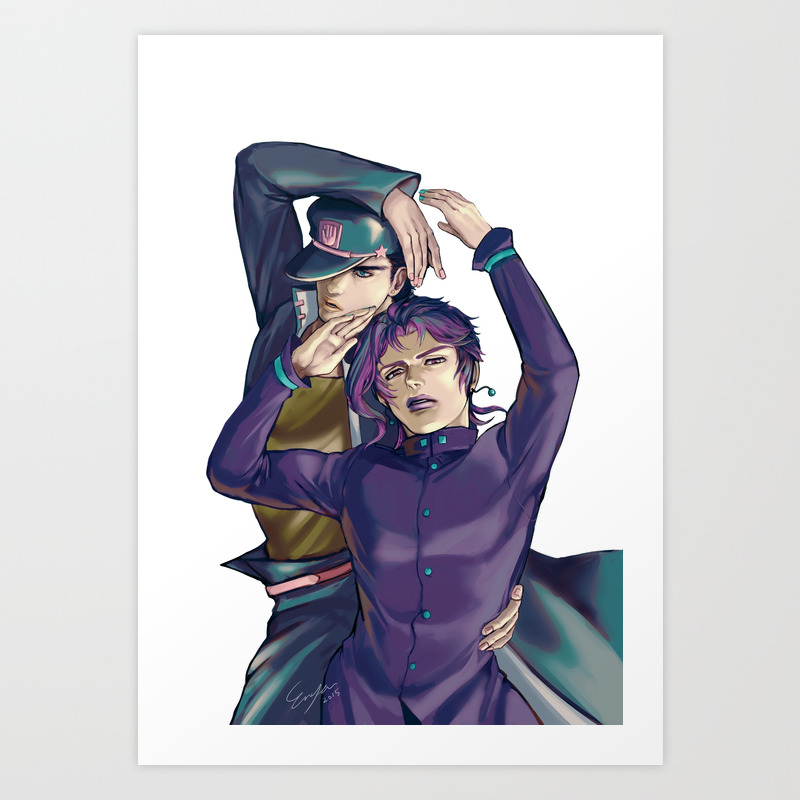 Kujo Jotaro And Kakyoin Noriaki Art Print By Enyen Society6 Cuz i have a lot of ideas when i comes to there are going to be some nsfw ones, but not all of them 4 sure! kujo jotaro and kakyoin noriaki art print by enyen