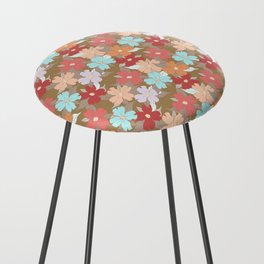 brown and powder blue floral dogwood symbolize rebirth and hope Counter Stool
