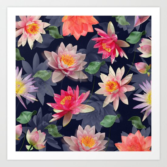 Lotus Flower Pattern #2 Art Print