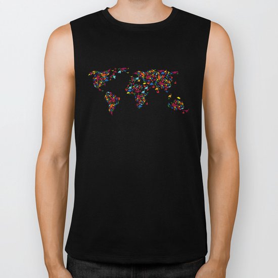WORLD MAP Biker Tank