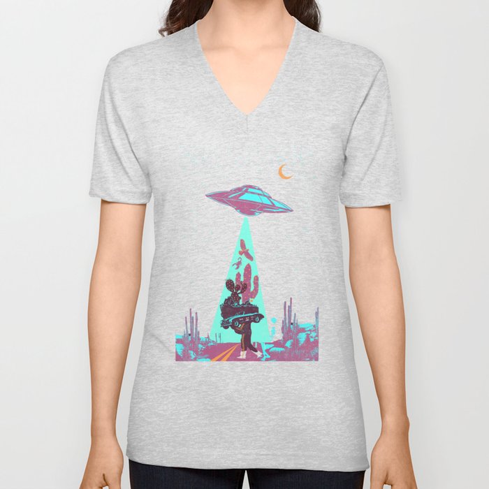 DESERT UFO V Neck T Shirt