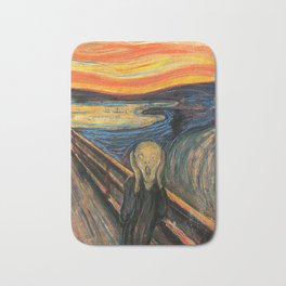 Edvard Munch, “ The Scream ” Bath Mat | Scream, Bridge, Blue, Black, Munch, Painting, Orange 