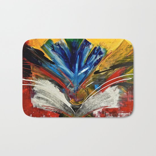 Focus Finish - colorful abstract painting Bath Mat