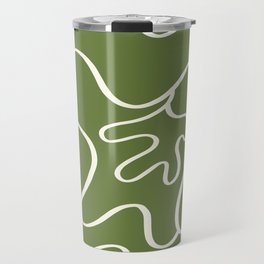 Minimalist line green flower Travel Mug