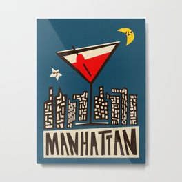 Manhattan Cocktail Print Metal Print