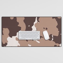 Earthy Brown + Tan Bohemian Animal Fur Pattern  Desk Mat