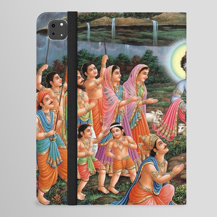 Krishna Lifting Mount Govardhan iPad Folio Case