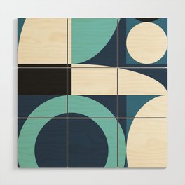 Abstract geometric arch circle colorblock 1 Wood Wall Art
