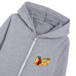 Show Off Colorful Tropical Macaw Parrot Art Kids Zip Hoodie