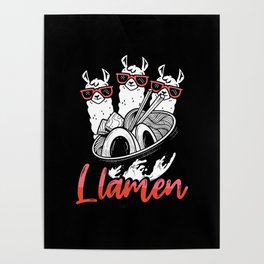 Llama ramen food Poster