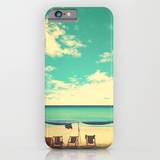 Paradise Beach and Retro Blue Sky iPhone & iPod Case