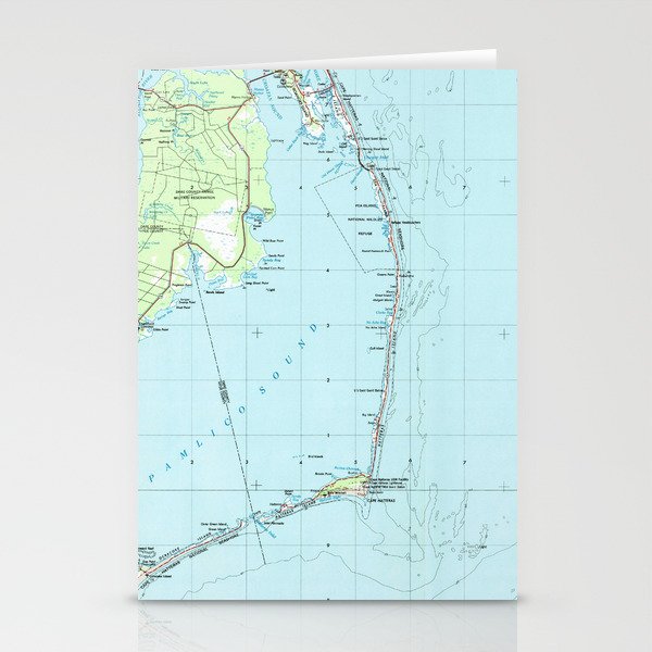 Vintage Southern Outer Banks Map (1957) Stationery Cards