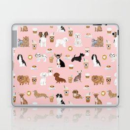 Small Dog Breeds with coffee latte frappe chihuahua bichon spaniel dachshund Laptop Skin