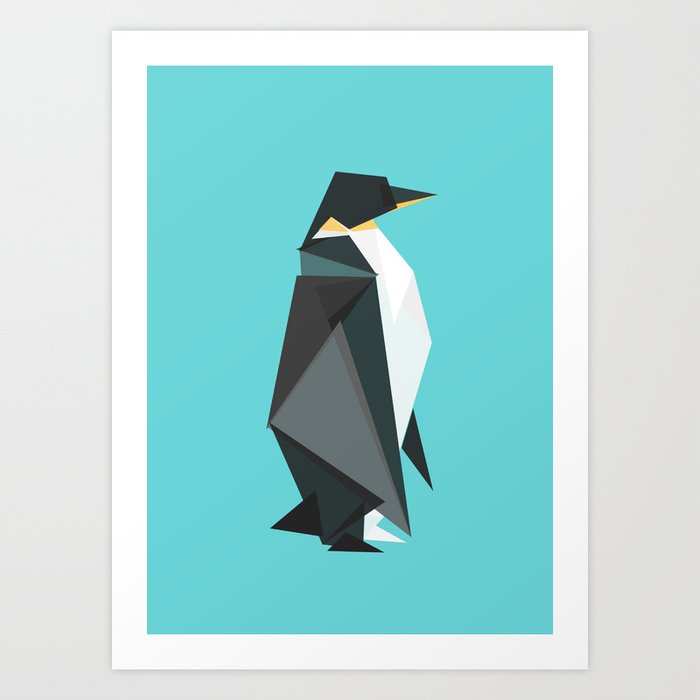 Fractal geometric emperor penguin Art Print