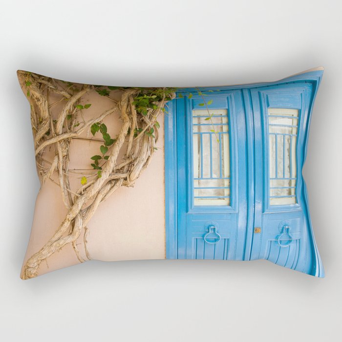 Blue Door in Chania, Crete Rectangular Pillow