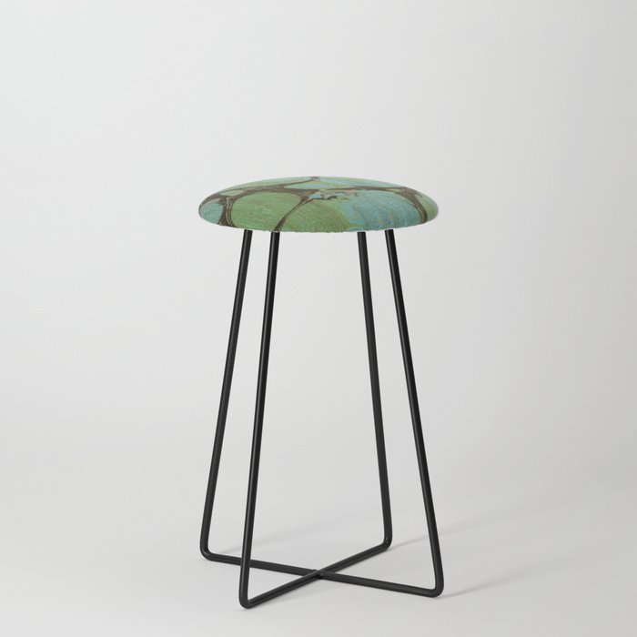 Abstract Painting ; Seaweed Counter Stool