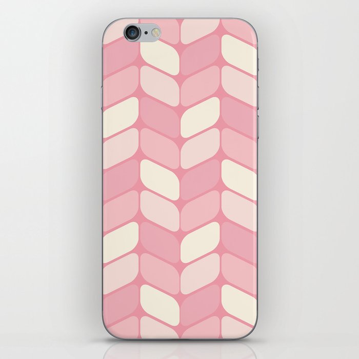 Vintage Diagonal Rectangles Pink Vanilla iPhone Skin