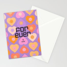 'Forever and ever' Hippie Heart Pattern on Very Peri Stationery Card