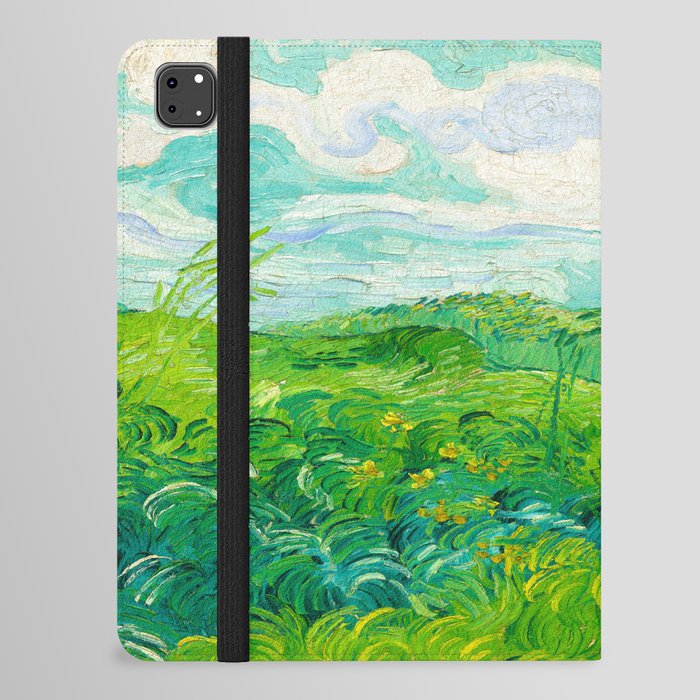 Vincent van Gogh (Dutch, 1853-1890) - Green Wheat Fields, Auvers - 1890 - Post-Impressionism - Landscape art - Oil on canvas - Digitally Enhanced Version - iPad Folio Case