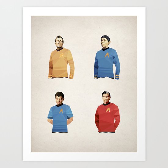 Polygon Heroes - Trekkies Art Print