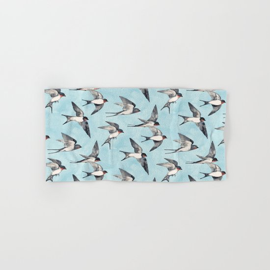 Blue Sky Swallow Flight Hand & Bath Towel
