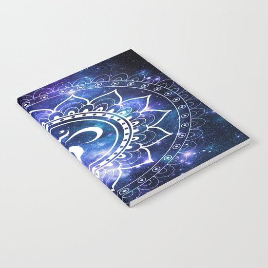Om Mandala: Violet & Teal Galaxy Notebook