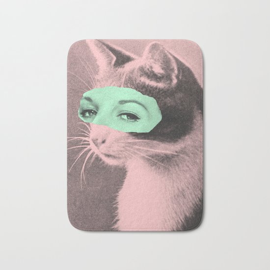 Indifferent Cat Woman Bath Mat
