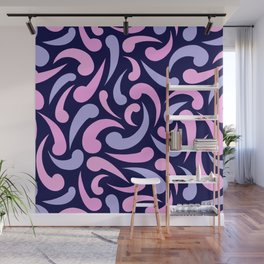 Purple Abstract Swirls Wall Mural