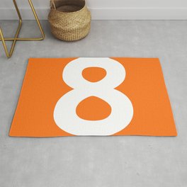 Number 8 (White & Orange) Area & Throw Rug