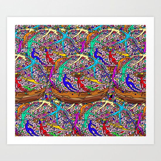 Kamasutra Donut Party Art Print