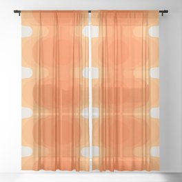 Echoes - Creamsicle Sheer Curtain | Curated, Digital, Pattern, Circa78Designs, Boho, Popart, Midcenturymodern, Abstract, Graphicdesign, Orange 