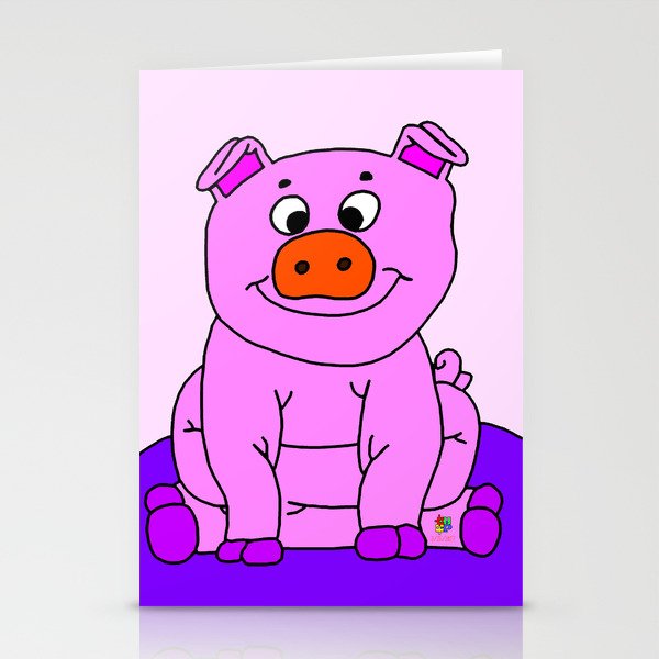 Wide-eyed Piggy Stationery Cards