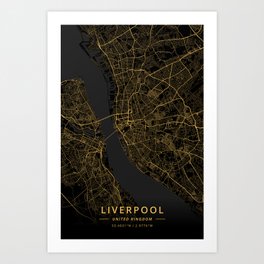 Liverpool, United Kingdom - Gold Art Print
