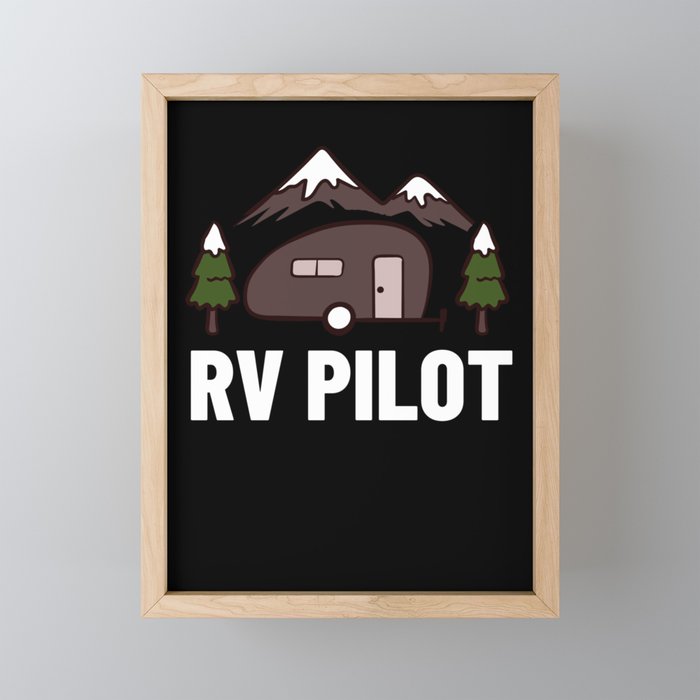 RV Camping Truck Beginner Camper Parks Van Framed Mini Art Print